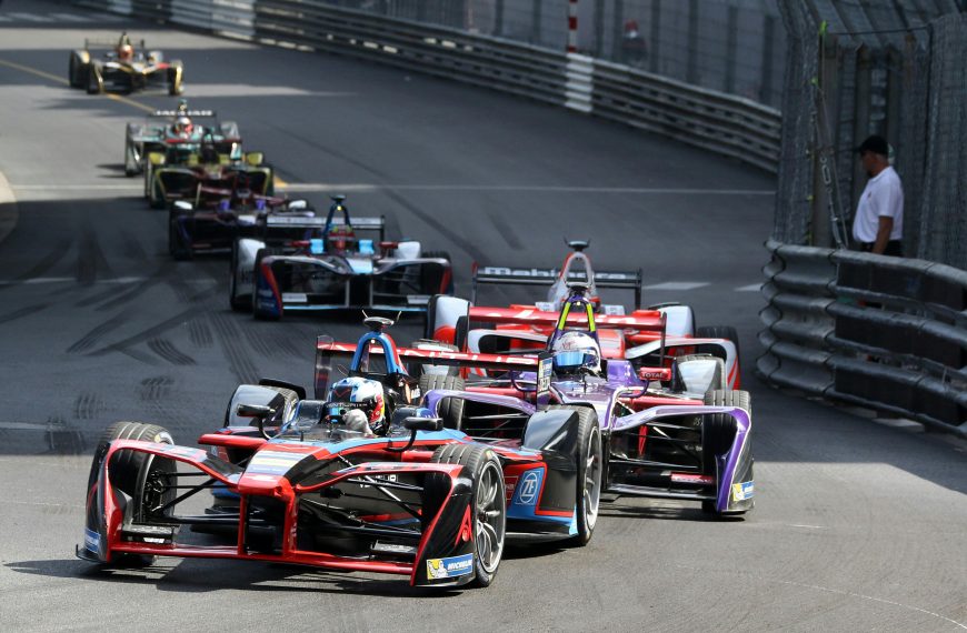 race cars on a track